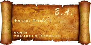 Borsos Arnót névjegykártya